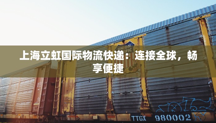 上海立虹国际物流快递：连接全球，畅享便捷